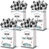 24PCS Two Fast Racing Car Birthday Gift Bags with Checkered Tissue Paper, Blue Race Car Checkered Favors Bag with Handles for 2nd Birthday Party Supplies view 1