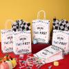 24PCS Two Fast Racing Car Birthday Gift Bags with Checkered Tissue Paper, Blue Race Car Checkered Favors Bag with Handles for 2nd Birthday Party Supplies view 4