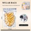 Muka 50 PCS Clear Front Foil Back Pouches, 6.75" x 9" Reusable Mylar Bags Food Storage Stand Up Pouch Bags view 2