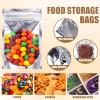 Muka 50 PCS Clear Front Foil Back Pouches, 6.75" x 9" Reusable Mylar Bags Food Storage Stand Up Pouch Bags view 4