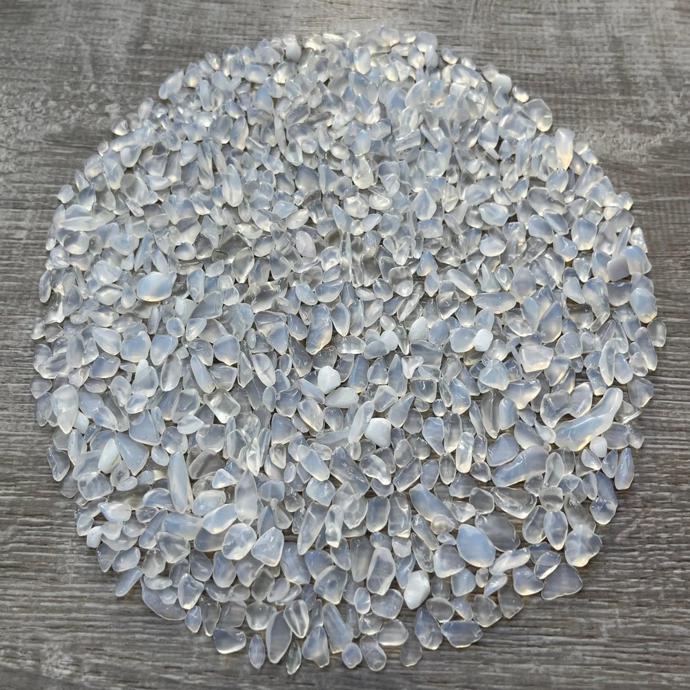 2 oz Lot Semi Tumbled Opalite Chips, Crushed Mini Opalite Crystals, Undrilled Crystal Chips