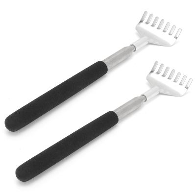 2Pcs Retractable Back Scratcher Stainless Steel 2068cm Portable Scratching Tool