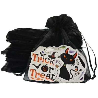 100 Pcs Black Organza Bags, Black Mesh Gift bags, Jewelry Bags Drawstring, Small Candy bags, Mini Goody, Travel Make UP Bags, Party Favor Bags for Halloween Birthday Ceremony Funerals(4 x 4.7 Inch)