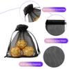 100 Pcs Black Organza Bags, Black Mesh Gift bags, Jewelry Bags Drawstring, Small Candy bags, Mini Goody, Travel Make UP Bags, Party Favor Bags for Halloween Birthday Ceremony Funerals(4 x 4.7 Inch) view 3