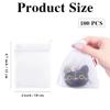 100 PCS White Organza Bags, Small Mesh Bags Drawstring, Jewelry Bag Drawstring, Mesh Gift Sachet Pouch Empty, Wedding Favor Bag for Baptism Party Favor Christmas Baby Shower(4x4.7) view 2