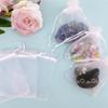 100 PCS White Organza Bags, Small Mesh Bags Drawstring, Jewelry Bag Drawstring, Mesh Gift Sachet Pouch Empty, Wedding Favor Bag for Baptism Party Favor Christmas Baby Shower(4x4.7) view 4