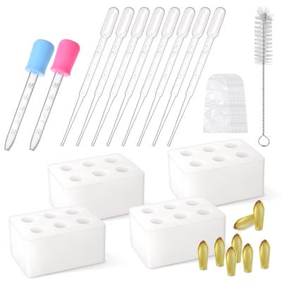 NFFTYUUT Reusable Silicone Suppository Molds Kit, 2ML | Includes 4 Suppository Mold Trays and 10 Droppers, Ideal for DIY Suppositories Making for Applicators, Durable Suppositories Mold for Women, Men