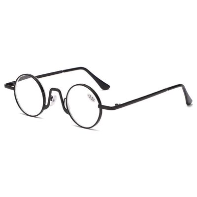 XINGNIAN 40mm Creative Small Round Black Reading Glasses Presbyopic Glasses Steampunk Fashion Retro Metal Readers +2.00