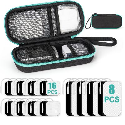 24-Pack TENS Unit Replacement Pads with Hard Travel Storage Case for TENS Units and Accessories,Reusable TENS Unit Pads Electrode Patches Compatible with TENS 7000, Etekcity, Nicwell