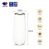 JOLLY CHEF 48 Pack Plastic Champagne Flutes, 9 oz Gold Stemless Champagne Flutes, Plastic Champagne Glasses, Shatterproof Recyclable Mimosa Glasses for Party, Wedding, Christmas, Birthday view 2