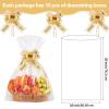 LEOSINDA 10 Pcs Large Cellophane Bags for Gift Baskets 24x30 Inches Plastic Clear Basket Bags, Cellophane Wrap for Gift Baskets With 10 Gold Ribbons for Cookie Candy Goodie view 2