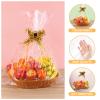 LEOSINDA 10 Pcs Large Cellophane Bags for Gift Baskets 24x30 Inches Plastic Clear Basket Bags, Cellophane Wrap for Gift Baskets With 10 Gold Ribbons for Cookie Candy Goodie view 3