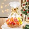 LEOSINDA 10 Pcs Large Cellophane Bags for Gift Baskets 24x30 Inches Plastic Clear Basket Bags, Cellophane Wrap for Gift Baskets With 10 Gold Ribbons for Cookie Candy Goodie view 4