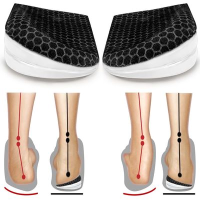 BIGGCOOL Corrective Insoles for Supination & Over-Pronation, Orthotics Medial & Lateral Heel Wedge Inserts for Foot Alignment, Bow Legs, Knee Pain (Black-3 Layers, S: Women 4-7.5/Men: 6-7)