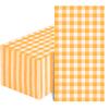 100 Pcs Orange Gingham Napkins Disposable - Orange and White Checkered Paper Napkins - Plaid Dinner Napkins for Birthday Picnic Wedding Party Supplies view 1