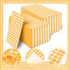 100 Pcs Orange Gingham Napkins Disposable - Orange and White Checkered Paper Napkins - Plaid Dinner Napkins for Birthday Picnic Wedding Party Supplies view 3