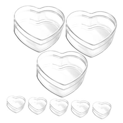 ABOOFAN 8pcs Acrylic Heart-shaped Candy Boxes Transparent Storage Containers for and Jewelry Valentine Day Parties and Special Occasions