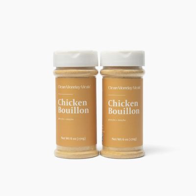 Clean Monday Meals Chicken Bouillon Powder | Gluten Free, Dairy Free, No Artificial Flavors or Additives | Real Chicken Stock Base for Soups, Sauces & Meal Prep | 2-Pack, 100 Servings