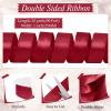 woric Red Ribbon 1 Inch 30 Yards Double Faced Burgundy Satin Valentine Ribbon for Hair Bows Gift Wrapping DIY Crafts Wedding Event Valentine's Day Decorations view 2