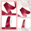 woric Red Ribbon 1 Inch 30 Yards Double Faced Burgundy Satin Valentine Ribbon for Hair Bows Gift Wrapping DIY Crafts Wedding Event Valentine's Day Decorations view 3