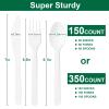BACK TO LAND 100% Compostable Disposable Silverware 100pcs, Compostable Spoons Bulk, Serving Utensils Set for Parties, Heavy Duty Eating Cutlery for Camping, Picnics view 2