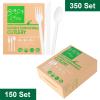 BACK TO LAND 100% Compostable Disposable Silverware 100pcs, Compostable Spoons Bulk, Serving Utensils Set for Parties, Heavy Duty Eating Cutlery for Camping, Picnics view 3