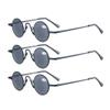 3 Pairs of 34mm Creative Small Round Black Reading Glasses Mini Round Frame Gray Sunglasses Retro Spring Hinge Lightweight 17g Metal Readers +2.50 view 1