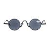 3 Pairs of 34mm Creative Small Round Black Reading Glasses Mini Round Frame Gray Sunglasses Retro Spring Hinge Lightweight 17g Metal Readers +2.50 view 3