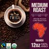 Twiga Coffee Rwandan Whole Bean  Organic Medium Roast Arabica with Caramel, Cinnamon & Citrus Flavor Notes  Single Origin Fresh Roasted Rwandan Coffee for a Smooth, Bold Cup  12 oz view 2