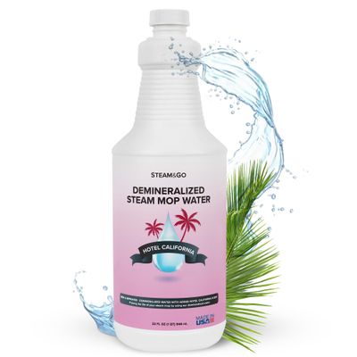Steam & Go Deminerilized Water - Multi-Surface Cleaner for Steam Cleaners, Hardwood Floors, Kitchens, & Bathrooms - Germ-Killing Formula - Hotel California Scent - 32 Ounces (Pack of 1)