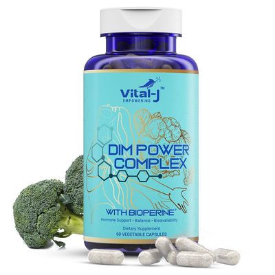 4-in-1 DIM Potent Complex 300mg - Estrogen Balance and Metabolism, Energy & Menopause Support Supplement with Bioperine (x4), Calcium and Broccoli Extract - for Women and Men 30 Servings
