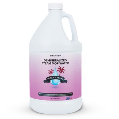 Steam & Go Demineralized Water Cleaning Solution for Floor & Multi-Surface Steam Cleaners - Compatible for Any Mop - Hotel California Scent, 128 oz