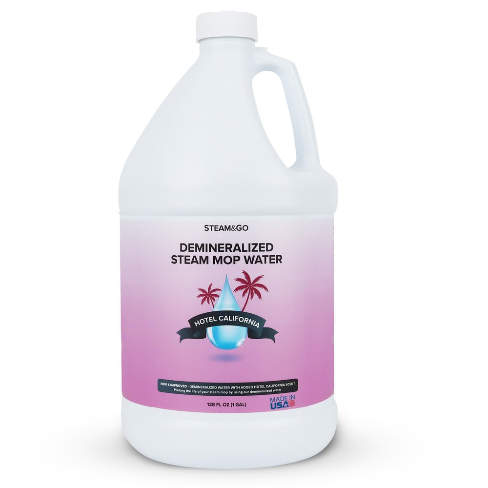 Steam & Go Demineralized Water Cleaning Solution for Floor & Multi-Surface Steam Cleaners - Compatible for Any Mop - Hotel California Scent, 128 oz