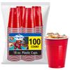 Hanna K. Signature Collection Red Plastic Cups 18 Oz. Solid Color Premium Heavy Weight Disposable Party Cups 100 Count - Elegant & Durable, Perfect for Parties, Weddings & Everyday Use view 1