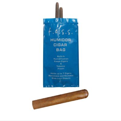 f.e.s.s. 1 Pack FESS Products Travel Pouch Cigar Bag Pressl and lock Humidor Humidifier, blue