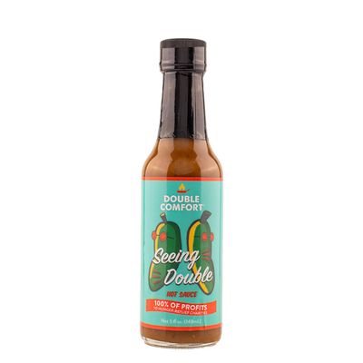 Seeing Double Hot Sauce by Double Comfort Foods, Super-Subtle Hot Sauce With Flavors of Jalapeno, Banana & Chipotle, Made With All Natural Ingredients, 5 fl oz Bottle (1-Pack)