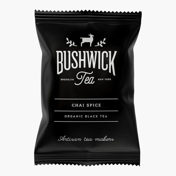 (15 Sachets) Bushwick Tea | Chai | Organic Full Leaf Black Tea Blend from Assam with Fresh Aromatic Single Origin Spices | Rich & and Frangrant | No Added Sugar | Non-GMO (15 Sachets)