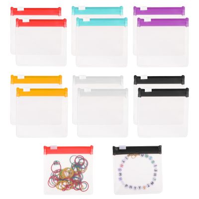 Abeillo 12Pcs Pill Pouch Bags Zippered,Pill Pouch Set,Travel Medicine Organizer,Reusable Baggies Clear Plastic Self Sealing Medicine Bag,for Pills and Small Items(Multicolor)