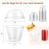 AOZITA 50 Sets, 9 oz Clear Plastic Cups with Dome Lids (No Hole) - Disposable Cups for Ice Cream,Cake,Fruit,Parfait, Dessert, Pudding and Jello Shot view 2