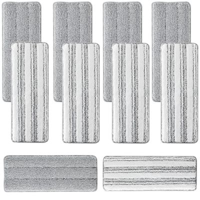 10Pcs Joymoop Mop Replacement Pads, 13 * 4.9'' Universal Mop Pads Mop Head Refills Washable Wet Mop, Compatible with Most 11-13 Size Mops