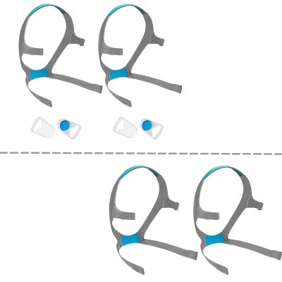 2-Pack Airfit f20 Headgear with 4 Clips and 2-Pack Replacement Headgear Strap for Airfit/AirTouch F20, Large (Without Mask)