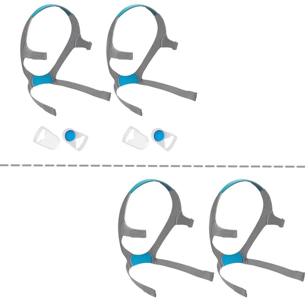 2-Pack Airfit f20 Headgear with 4 Clips and 2-Pack Replacement Headgear Strap for Airfit/AirTouch F20, Large (Without Mask)