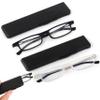 TOVEEN 2 Pack Compact Folding Reading Glasses Anti Blue Light UV, Ultra-thin Slim TR90 Readers with Portable Flat Case for Men Women Clear/Black +1.5 view 1