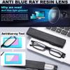 TOVEEN 2 Pack Compact Folding Reading Glasses Anti Blue Light UV, Ultra-thin Slim TR90 Readers with Portable Flat Case for Men Women Clear/Black +1.5 view 3