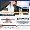 TOVEEN 2 Pack Compact Folding Reading Glasses Anti Blue Light UV, Ultra-thin Slim TR90 Readers with Portable Flat Case for Men Women Clear/Black +1.5 view 4
