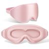 FlyCoco 99% Fully Block Out Light Eye Sleep Mask, 3D Deep Contoured Eyes Cover Zero Pressure, Long Lash Extension Eyes Mask with Adjustable Straps for Sleeping Travel Home Nap Rest Women Men (Pink) view 1