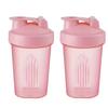 CHNLML Protein Shaker Bottle 400ML/16Oz w. Shaker Ball, Leak-Proof, BPA-Free, for Gym, Workout, Juice Mixer (Pink Lid/Pink Cup, 2 Bottles) view 1