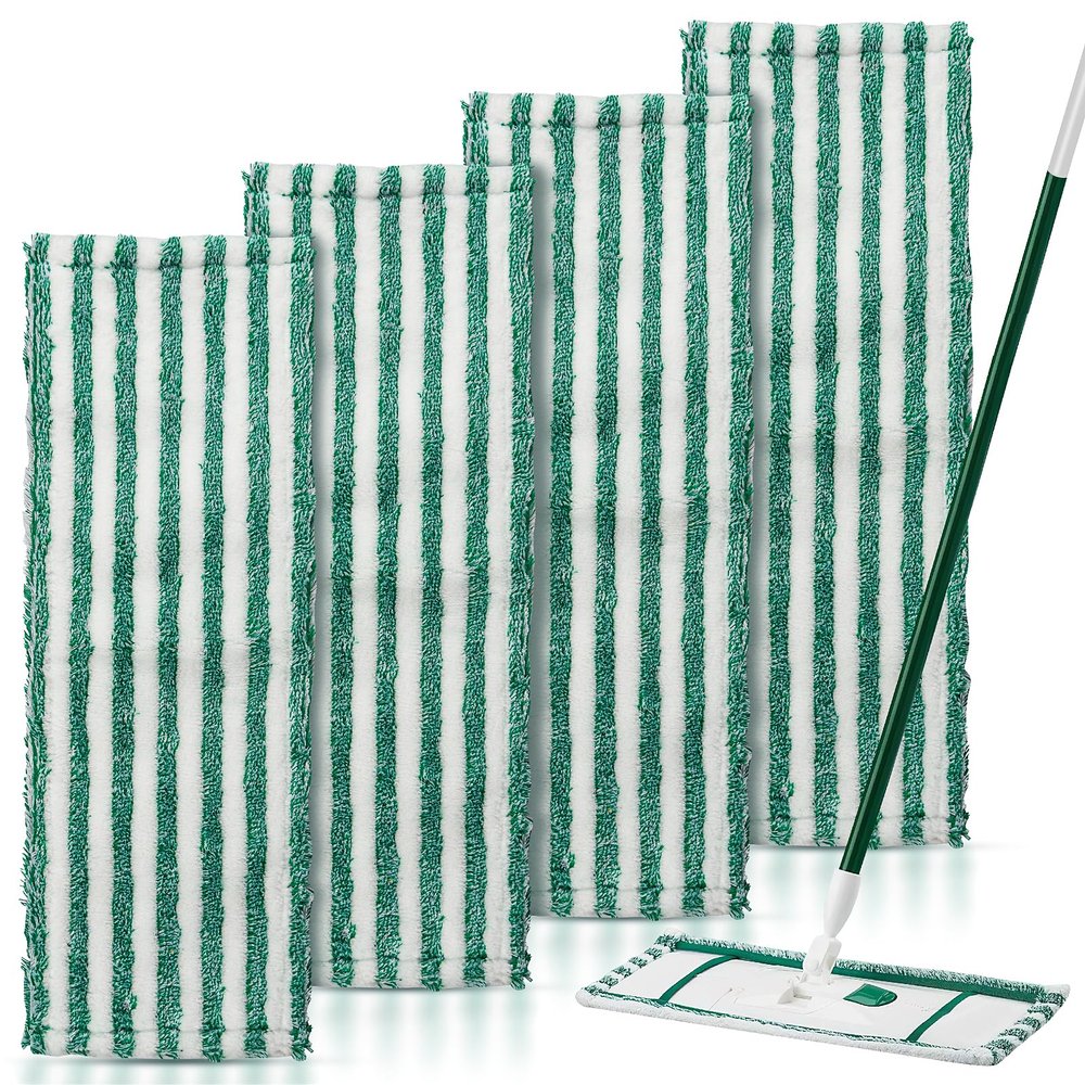 4 Pack Microfiber Mop Heads for Libman Microfiber Floor Mop, Mop Pads Refills for Libman Mop Head Replacement, Reusable & Washable Pads for Multi-Surface Floors, Wet & Dry Cleaning Pad