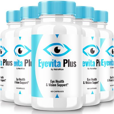 (5 Pack) Eyevita Plus - Comprehensive Support for Your Eyesight, Eyevita Plus Advanced Eye Nutrition, Eye Vitamins, All Natural Eye Health Formula, Eye Vita Plus Multivitamin Reviews (300 Capsules)