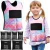 Janmercy Weighted Vest for Kids Ages 4 to 7 and Ages 8+ Boy Girl Adjustable Breathable Compression Vest for Processing Issue(Mermaid,Small,Tie-dye) view 1